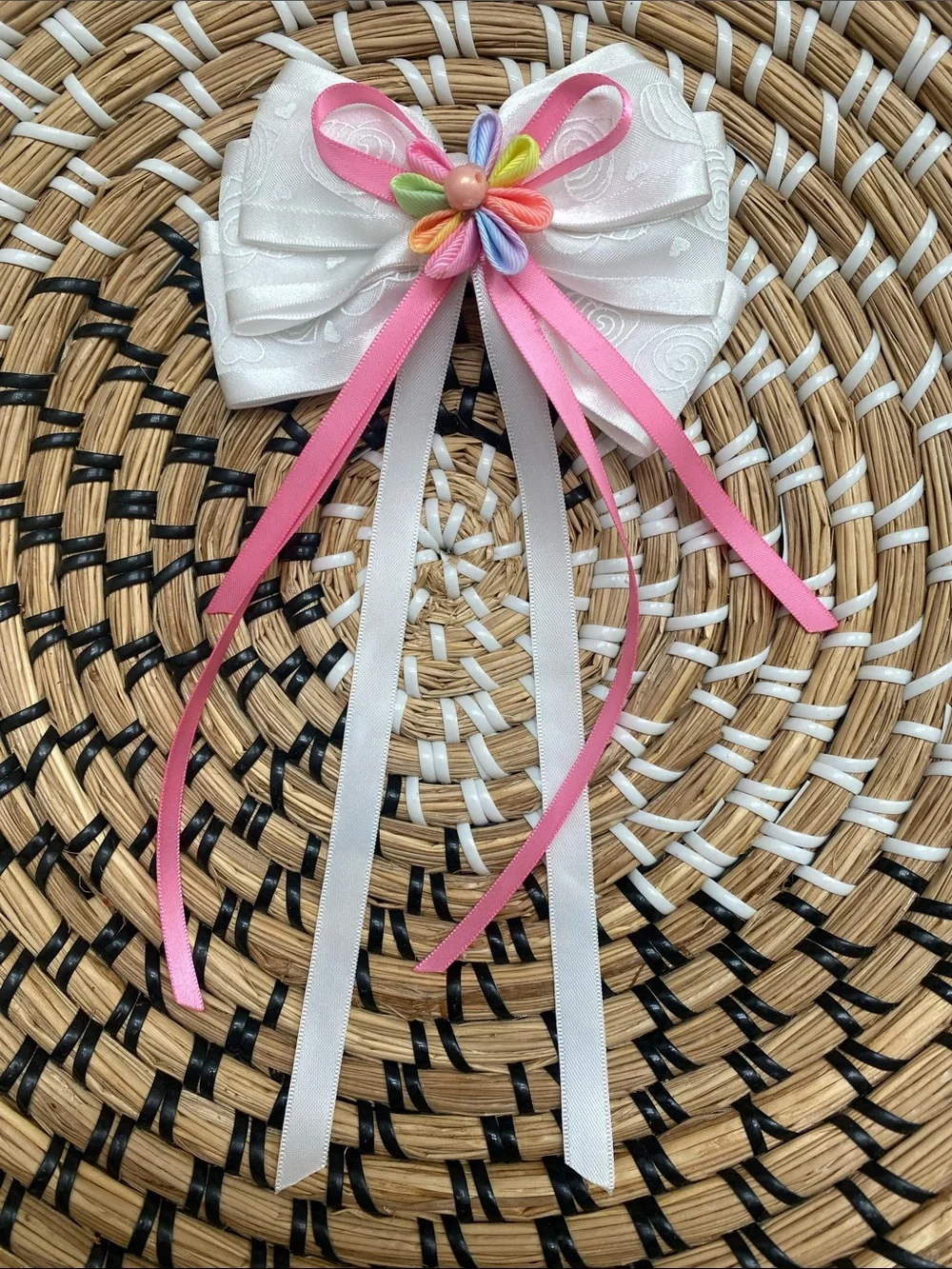 White and Pastel Multi-Color Kids Hair Bow Bundle